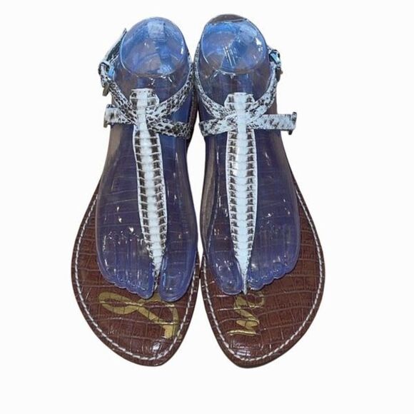 Sam Edelman Womens Leather Snakeskin Strap Wrap Flat Sandals Tan Size 9.5 - Picture 3 of 10